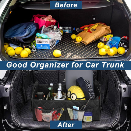50L Waterproof Polyester Car Trunk Organizer in Black