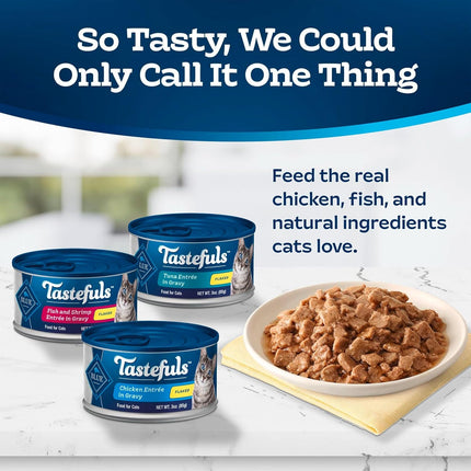 Tastefuls Flaked Adult Wet Cat Food Variety Pack, 3 oz Cans, 12 Count
