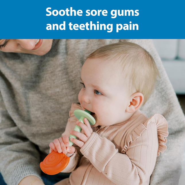 Baby Teething Tubes, Bee and Snail Silicone Teether Sticks, BPA Free, 3m+, 2-Pack