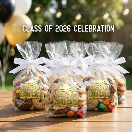 60pc Class of 2026 Clear Gold Foil Graduation Stickers