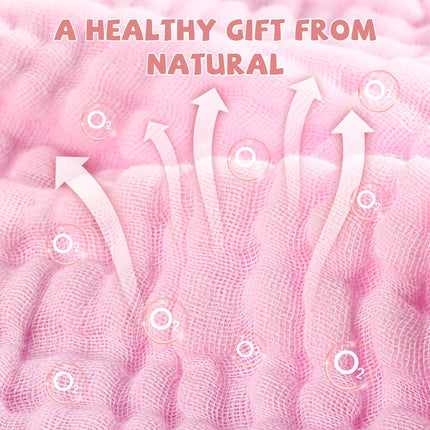 Baby Washcloths and Burp Cloths, Soft Absorbent Towels for Newborns, 6 Pack, 12x12 Inches, Pink