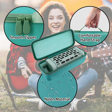 Mint Green Hard Shell Protective Storage Case for Outdoor Portable Bluetooth 5.4 Speaker