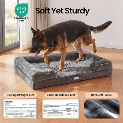 Orthopedic Memory Foam Pet Sofa Bed, 44-Inch Gray