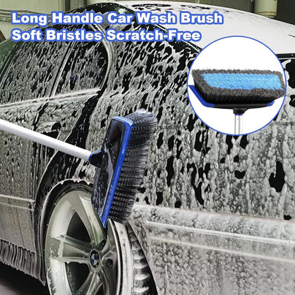 62-Inch Scratch-Free Car Wash Brush Kit with Long Handle and Bucket