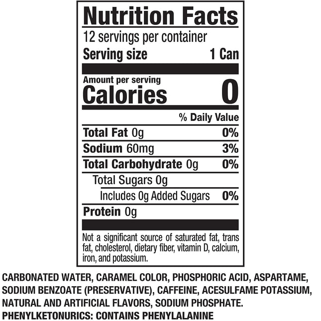 Zero Sugar Soft Drink - 12 oz, 12 pk