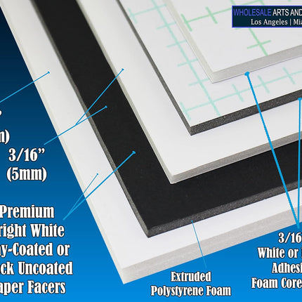 Self-Adhesive Foam Mounting Board 18x24, 5 Pack