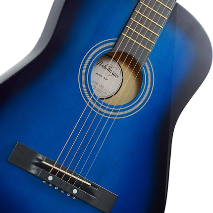 38-Inch Beginner Acoustic Guitar Starter Kit in Blue