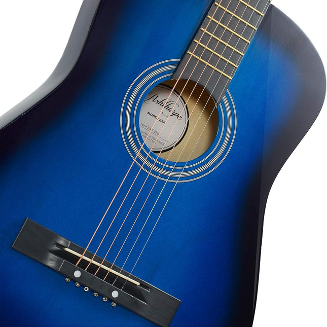 38-Inch Beginner Acoustic Guitar Starter Kit in Blue