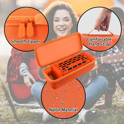 Orange Hard Shell Protective Storage Case for Outdoor Bluetooth Speaker