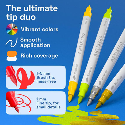 24 Acrylic Paint Markers for Drawing and Crafts