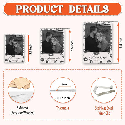 Personalized Car Visor Clip with Custom Photo and Message