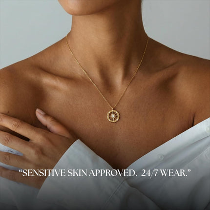 Galis Dainty Necklace - Silver, Gold Plated 18" Choker for Women with Dainty Small Round Faux Diamond Necklace Pendant, Necklaces Women with CZ Solitaire Lobster Clasp, Minimalist Gift