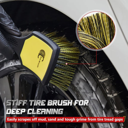2 Pack Wheel & Tire Brush Set for Cars, Trucks & SUVs