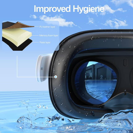 VR Face Cushion Pad Replacement in PU Leather Foam