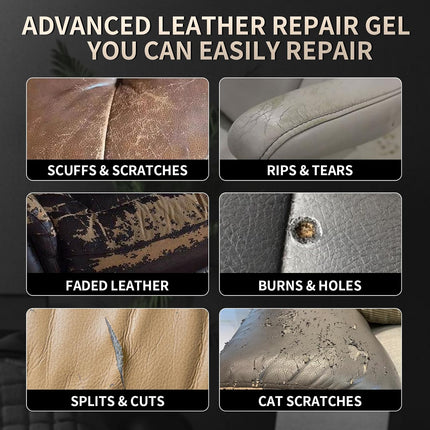 Advanced Leather Repair Gel for Car Seats, Couches and Jackets - Black