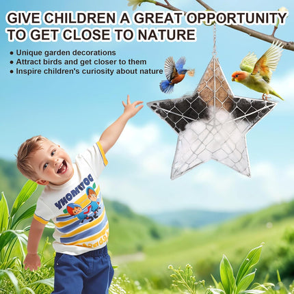 AuraHaus CasaAura Fiber Bird's Nest Star Shape,Bird Nesting Material Holder,Spring Tree — Home Decor & Ambiance