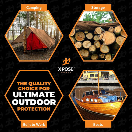 Multipurpose Protective Cover Brown Poly Tarp 6' x 8'