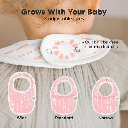 8-Pack Organic Baby Bibs for Drooling and Teething, Extra Absorbent, Easy to Clean & Put On, 0-24 Months