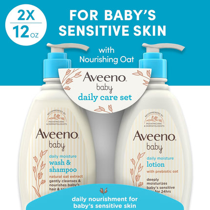 Baby Daily Care Gift Set with Oat Extract & Prebiotic Oat, Two Pack