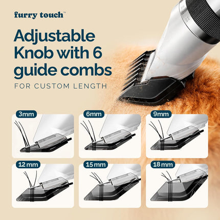 Quiet Cordless Pet Grooming Clipper Kit with Ceramic Blades