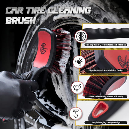 2 Pack Wheel & Tire Brush Set for Car Detailing