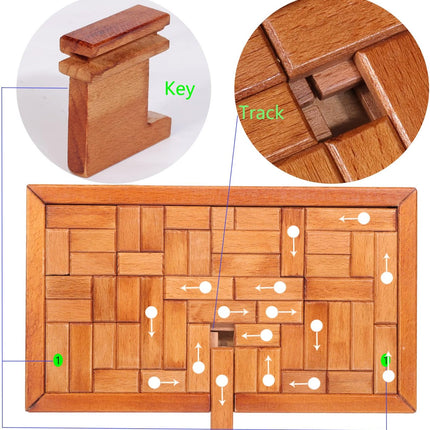 Big 32-Step Beech Wood Secret Puzzle Box