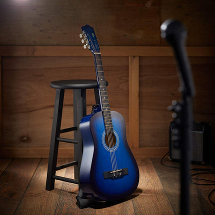 38-Inch Beginner Acoustic Guitar Starter Kit in Blue