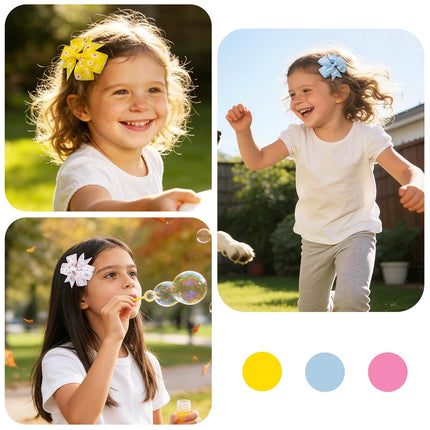 40-Piece 3 Inch Grosgrain Ribbon Pinwheel Hair Bow Alligator Clips for Girls