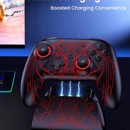 Wireless PC Gaming Controller with Hall Effect Joysticks, Charging Dock & RGB