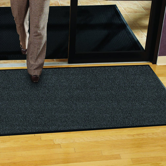 Platinum Series Indoor Wiper Floor Mat, Rubber with Nylon Carpet, 6' x 14', Grey