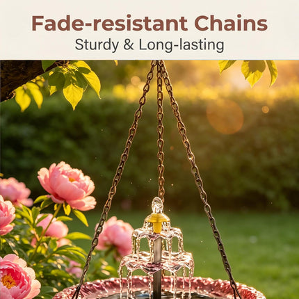 3-Layer Powered Hanging Bird Bath Fountain