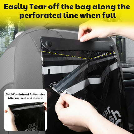 50-Pack Hanging Disposable Car Trash Bags, Leak-Proof Odor-Seal, 2 Gallon