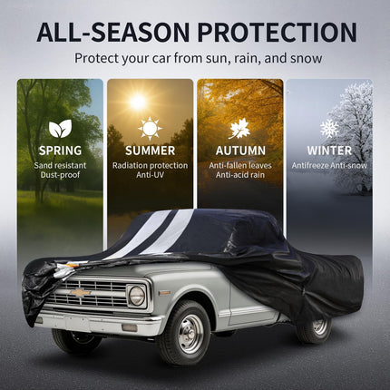 DriveForge ForjaRuta Chevy C10 Truck Cover Custom Fit 1960-1987 Regular Cab Short Bed(6.5') with — Auto & Moto