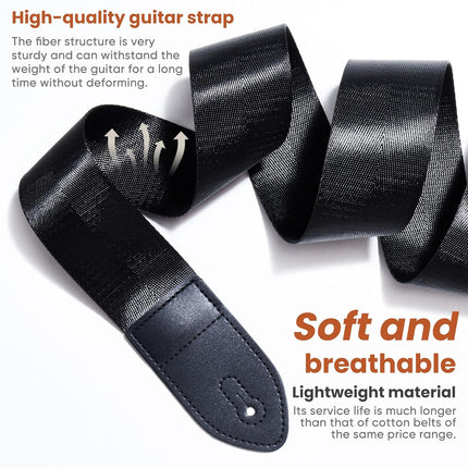 Guitar Strap 2 Pack - Adjustable Nylon Straps for Acoustic, Electric, and Bass