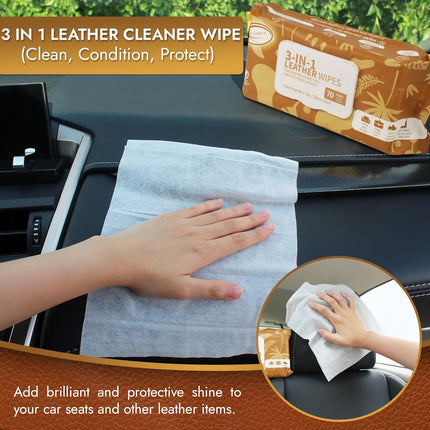 DriveForge ForjaRuta Air Jungles 3in1 Leather Cleaner Wipes 70 Count, Extra Large 8" x — Auto & Moto