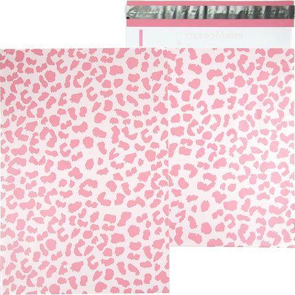Rose Gold Cheetah Poly Mailers 10x13, 100 Pack