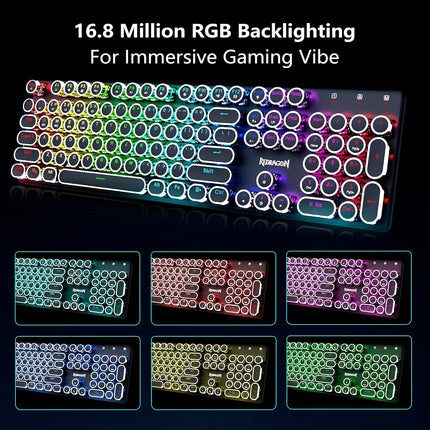 NexWave OndaNex Redragon Wireless Typewriter Style Mechanical Gaming Keyboard — Smart Tech