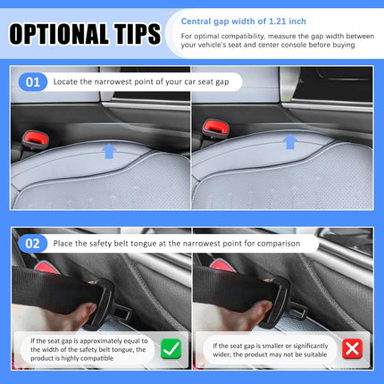 2-Piece Black Car Seat Gap Filler Organizer