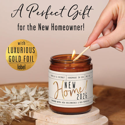 2026 New Home Soy Jar Candle, Vanilla Coconut Vetiver, 9 oz