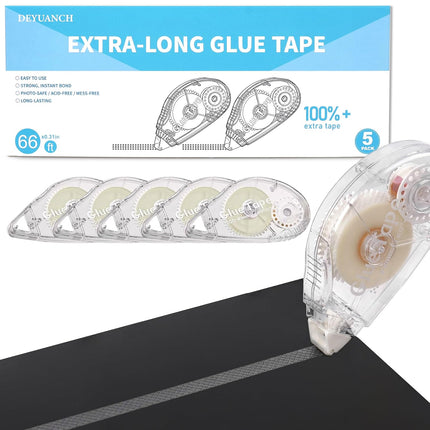 Extra-Long Glue Tape 5-Pack, 328 ft Total, Photo-Safe Acid-Free Scrapbook Tape