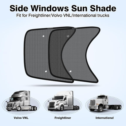 2-Piece Mesh Side Window Shades for Semi and Heavy Duty Trucks