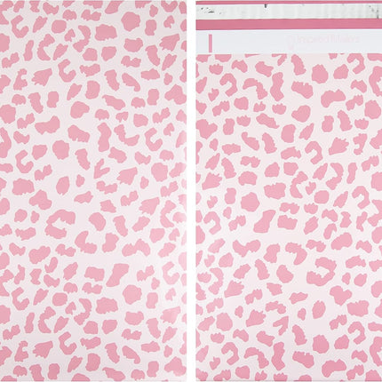 Large Poly Mailers 14.5 x 19 - 50 Pack - Rose Gold Cheetah Design
