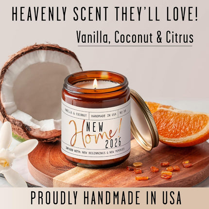 2026 New Home Soy Jar Candle, Vanilla Coconut Vetiver, 9 oz