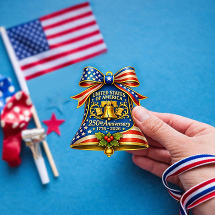250 Anniversary USA 2D Acrylic Hanging Ornament 4x4in