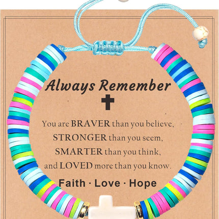 Cross Bracelet Baptism Gifts for Girl Kids First Communion Confirmation Graduation Gifts for Teens Girls Gifts Trendy Stuff Christening Catholic Christian Gifts Jesus Bracelets Daughter Niece Jewelry