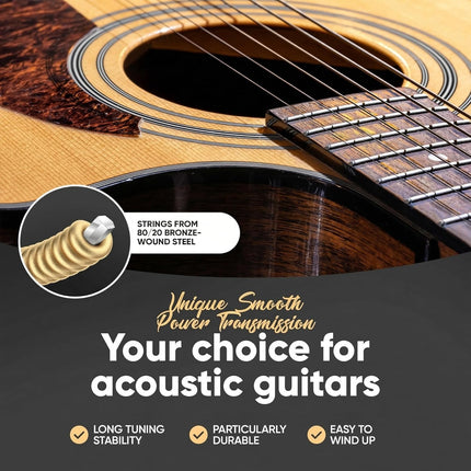 Acoustic Guitar Strings, 80/20 Bronze Coating, Light 12-53, 1 Set with 3 Picks