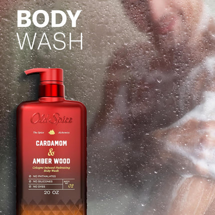 Men's Cardamom and Amber Wood Hydrating Body Wash, 20 oz