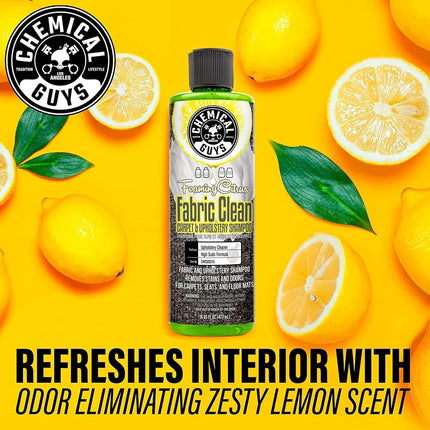 Foaming Citrus Fabric Clean Drill Brush Kit - Upholstery, Floor Mat & Car Carpet Cleaner, 16 fl oz