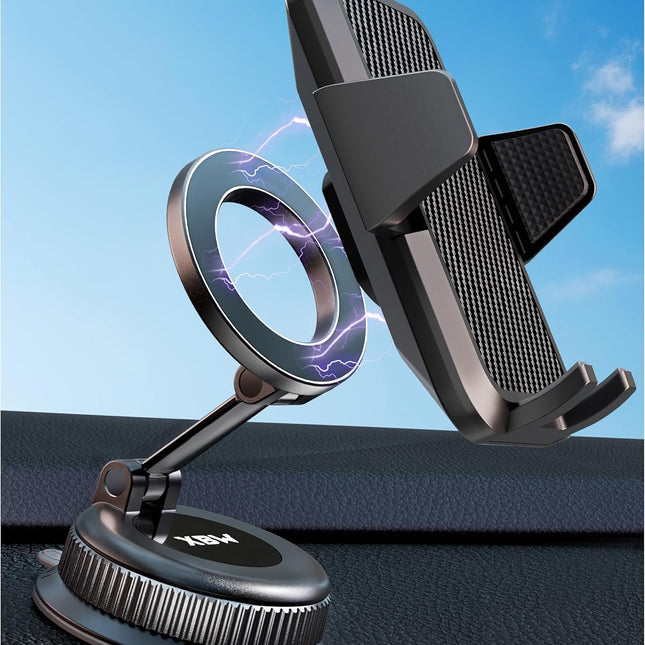 360 Universal Suction Car Phone Mount with Magnetic Clip
