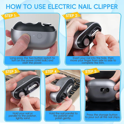 3-in-1 Electric Nail Clipper with LED